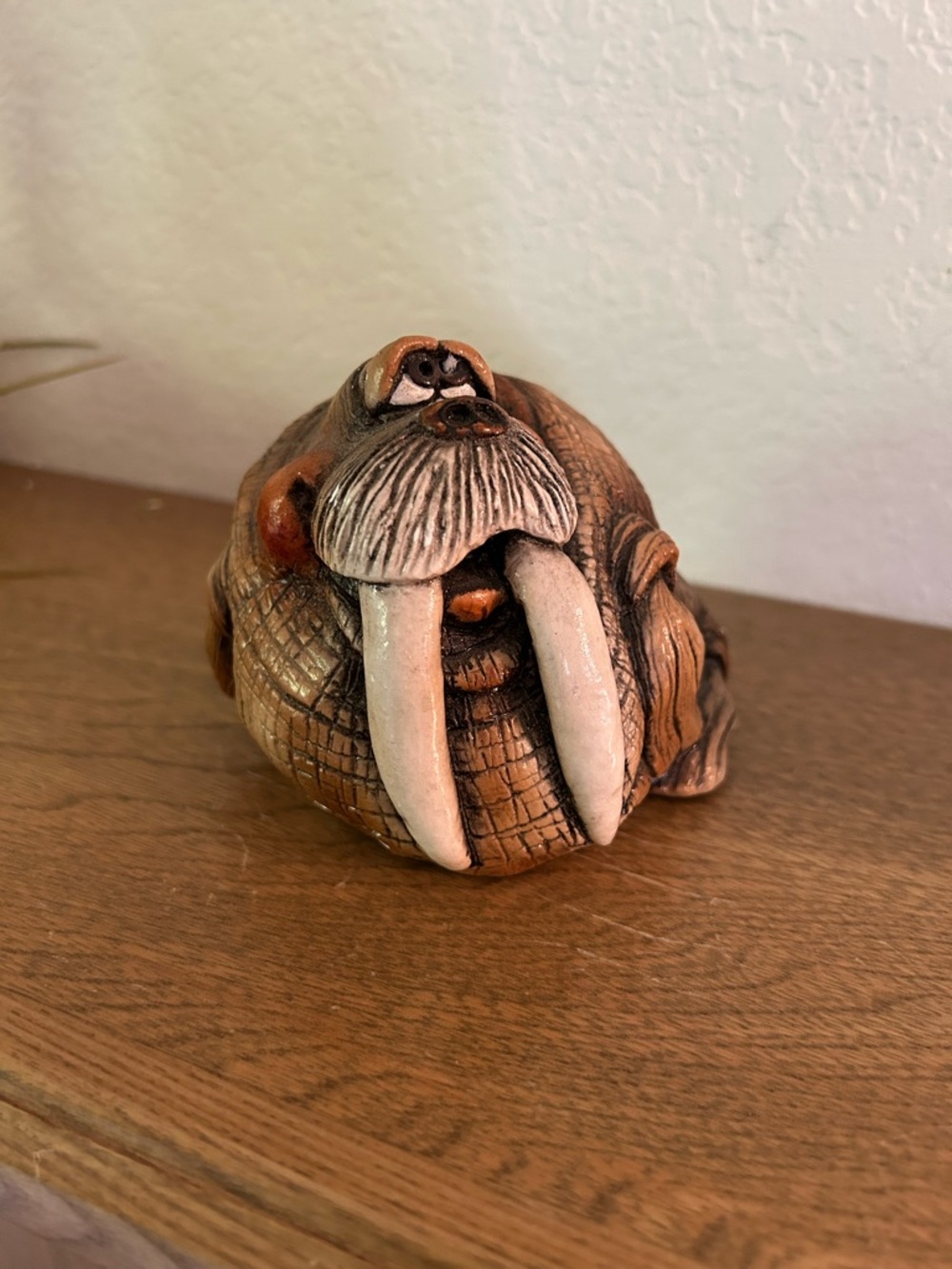 John Raya original Walrus Decorative Sculpture - Brown. 1988